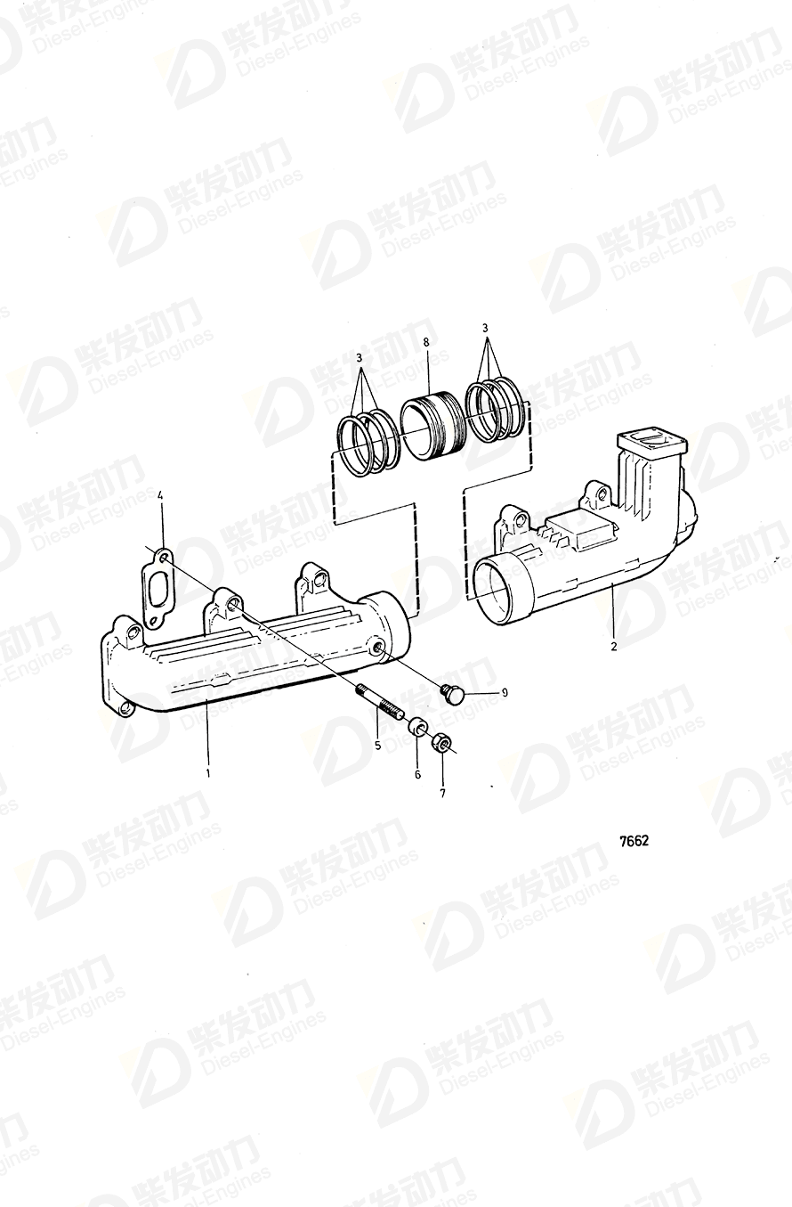 VOLVO Exhaust Manifold 471618 Drawing VOLVO Exhaust Manifold 471618 Drawing